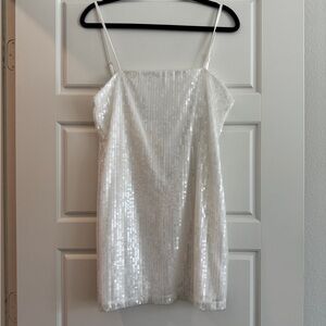 Elegant White Sequin Women's Top